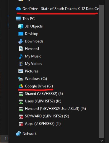 File Explorer View of Drives