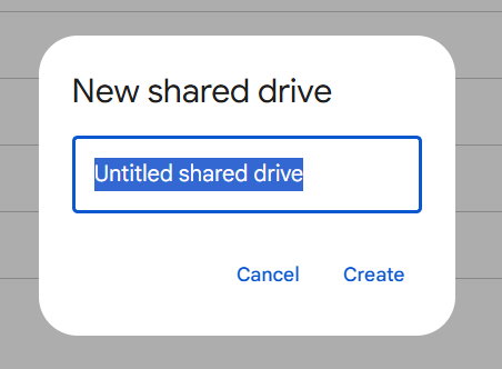 New Shared Drive Name