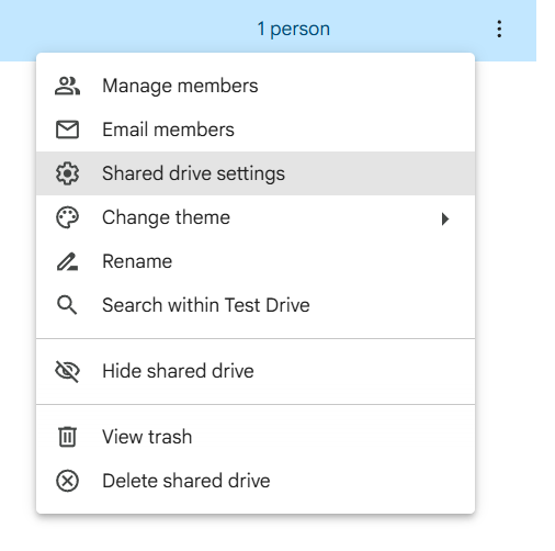 Shared Drive Settings